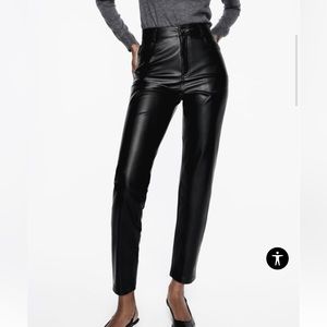 Zara mom fit faux leather pants size 2
